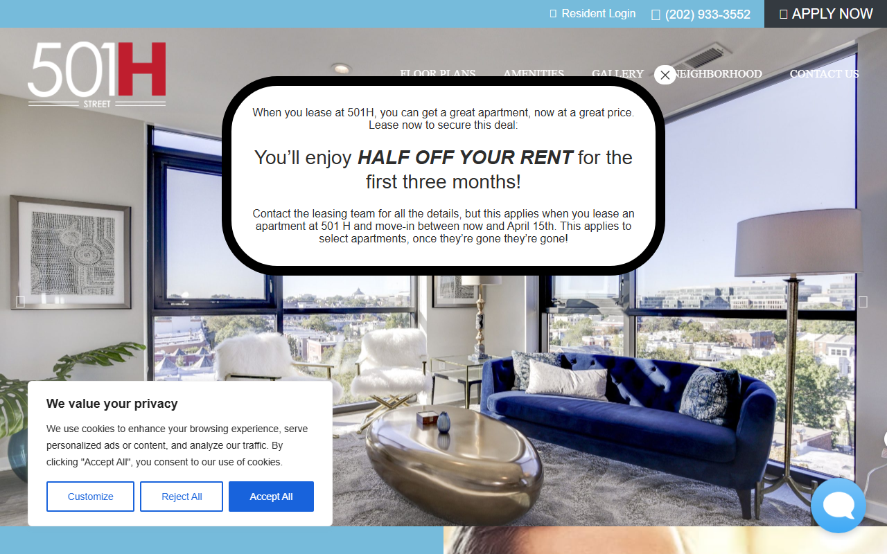 501hstreetapts.com screenshot