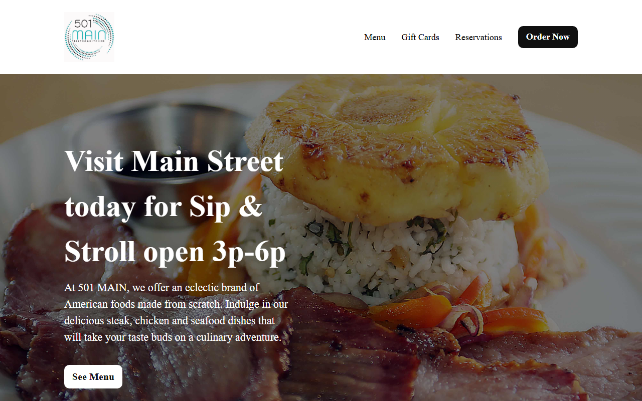501mainbistro.com screenshot
