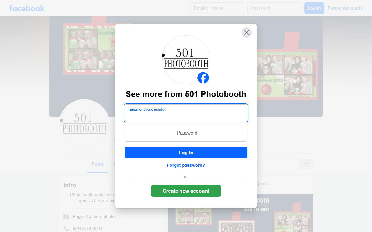 501photobooth.com screenshot