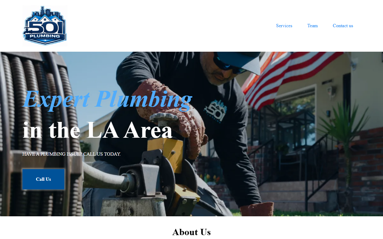 501plumbing.com screenshot