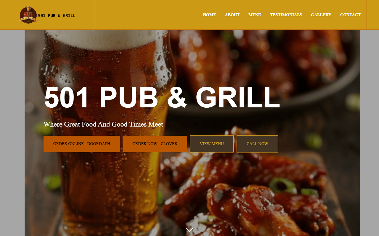 501pubandgrill.com screenshot