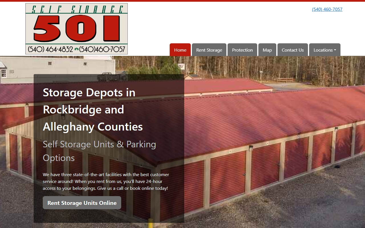 501selfstorage.com screenshot