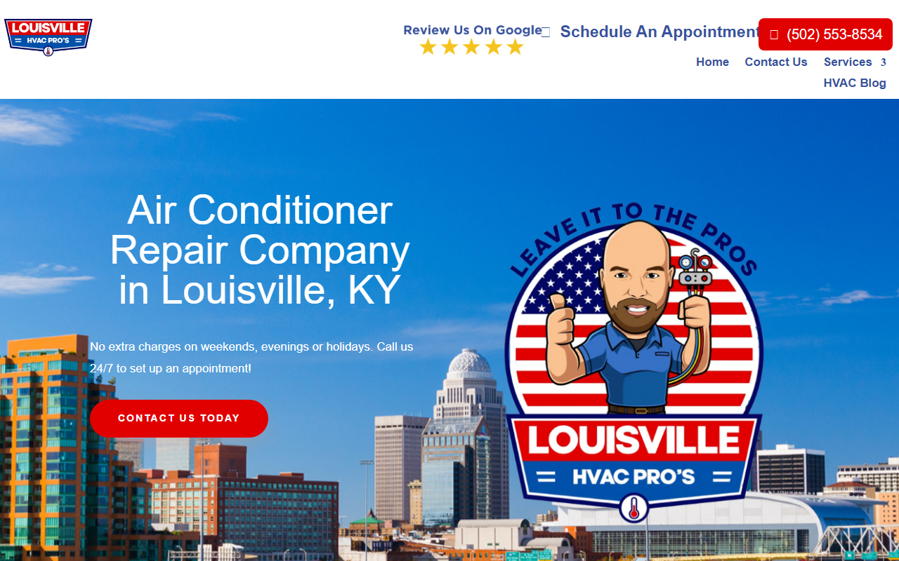 502hvacpros.com screenshot