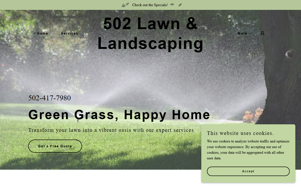 502landscaping.com screenshot
