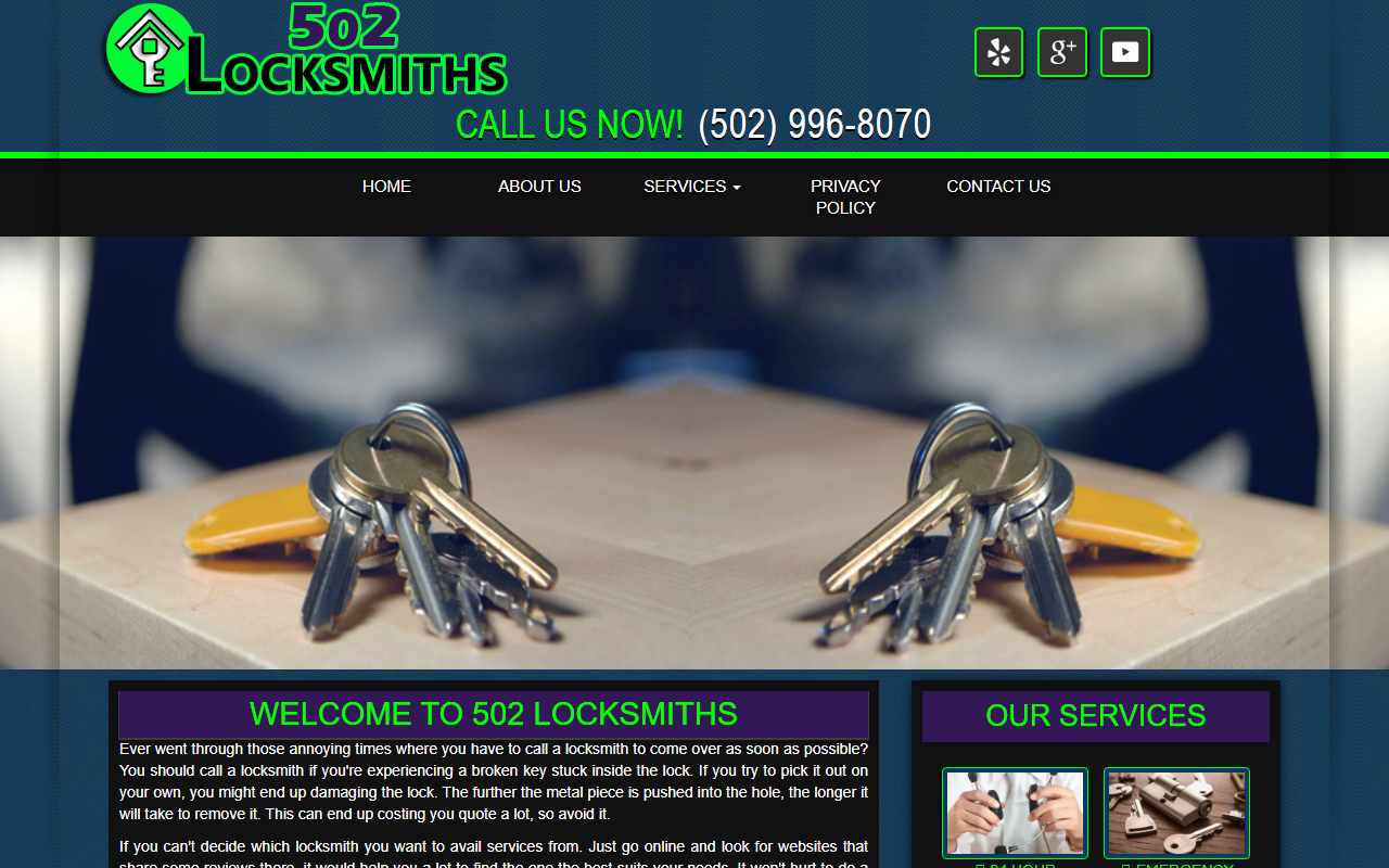 502locksmiths.com screenshot