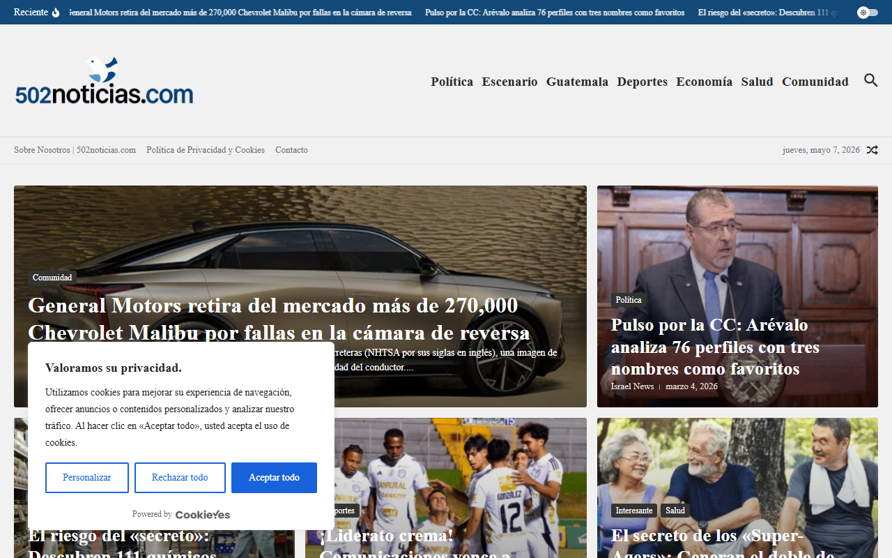 502noticias.com screenshot