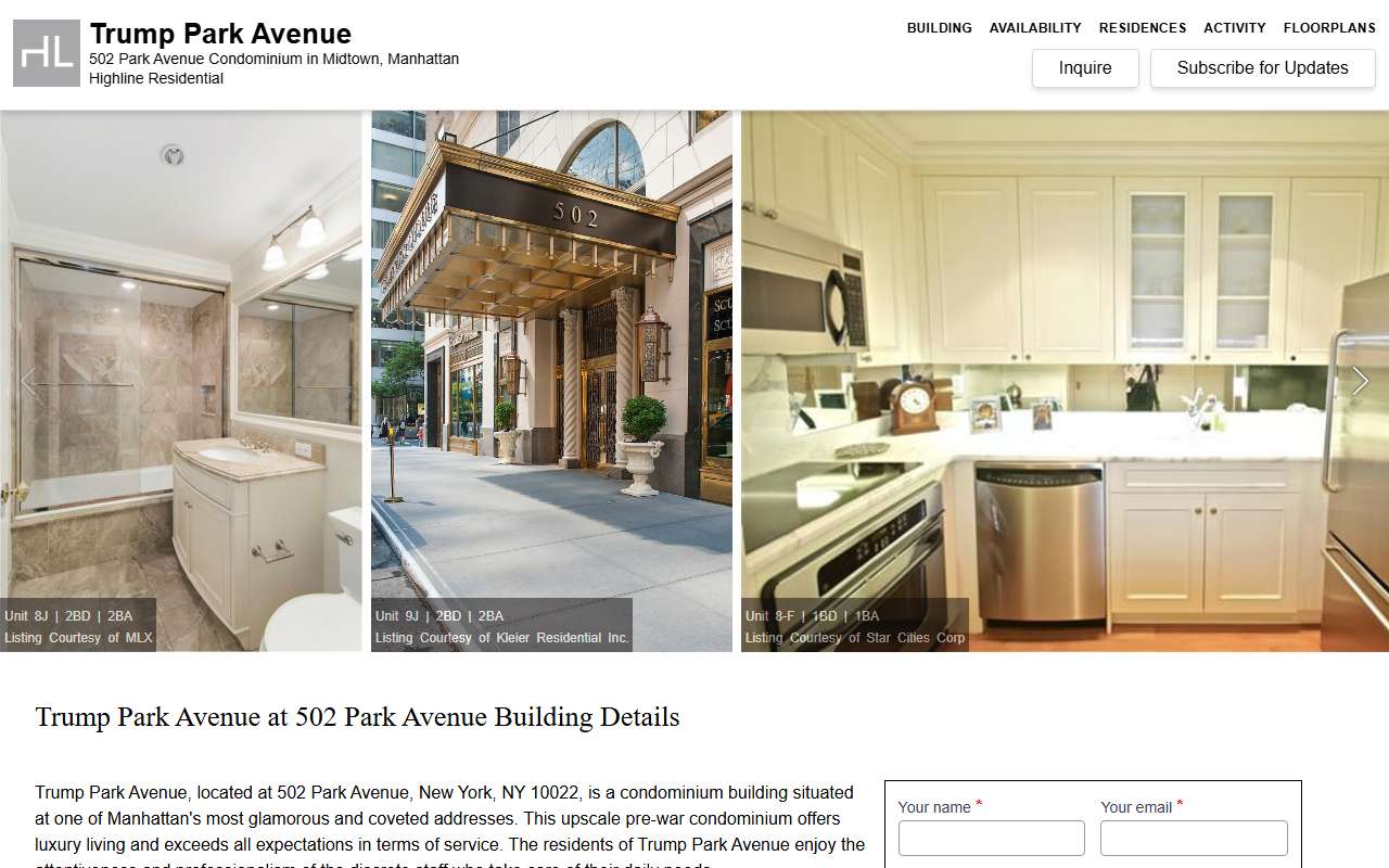 502parknyc.com screenshot