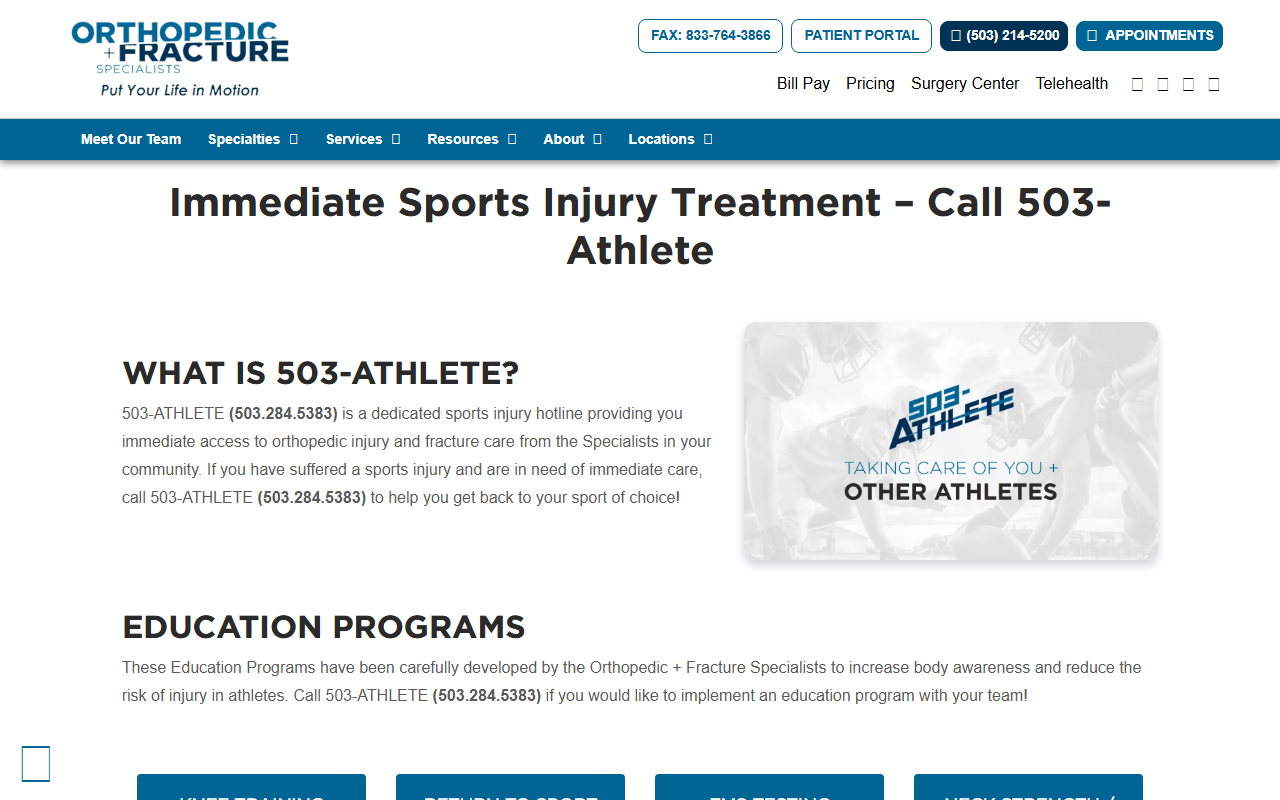503-athlete.com screenshot