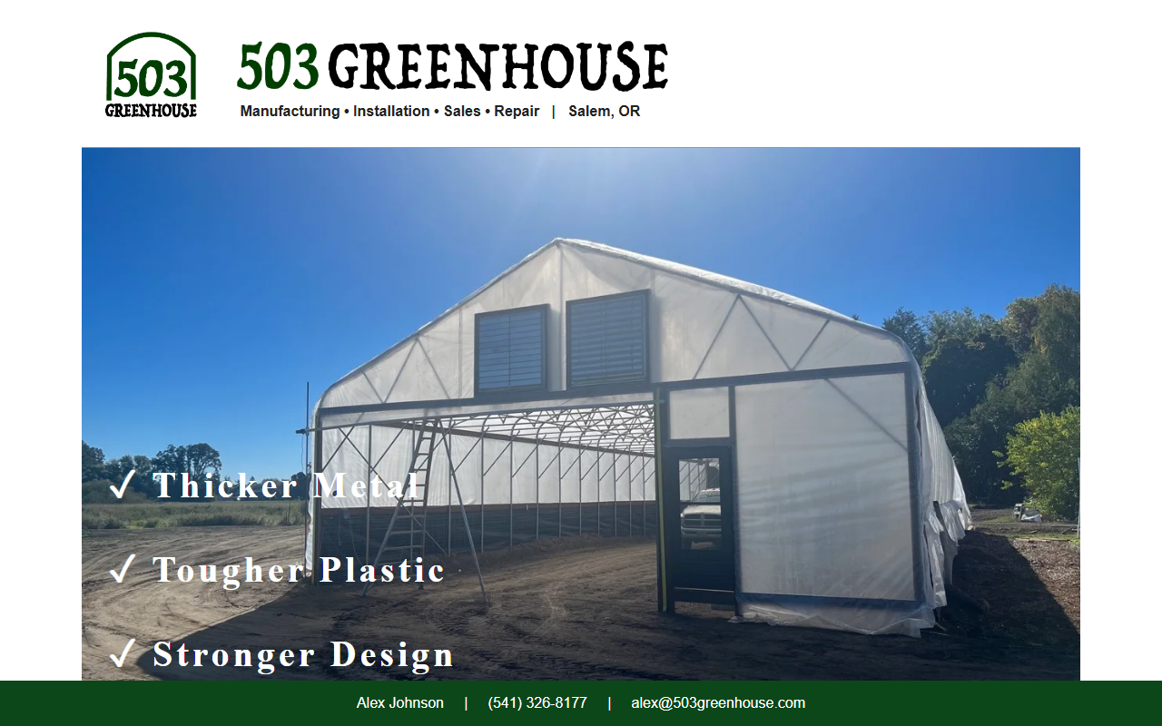 503greenhouses.com screenshot