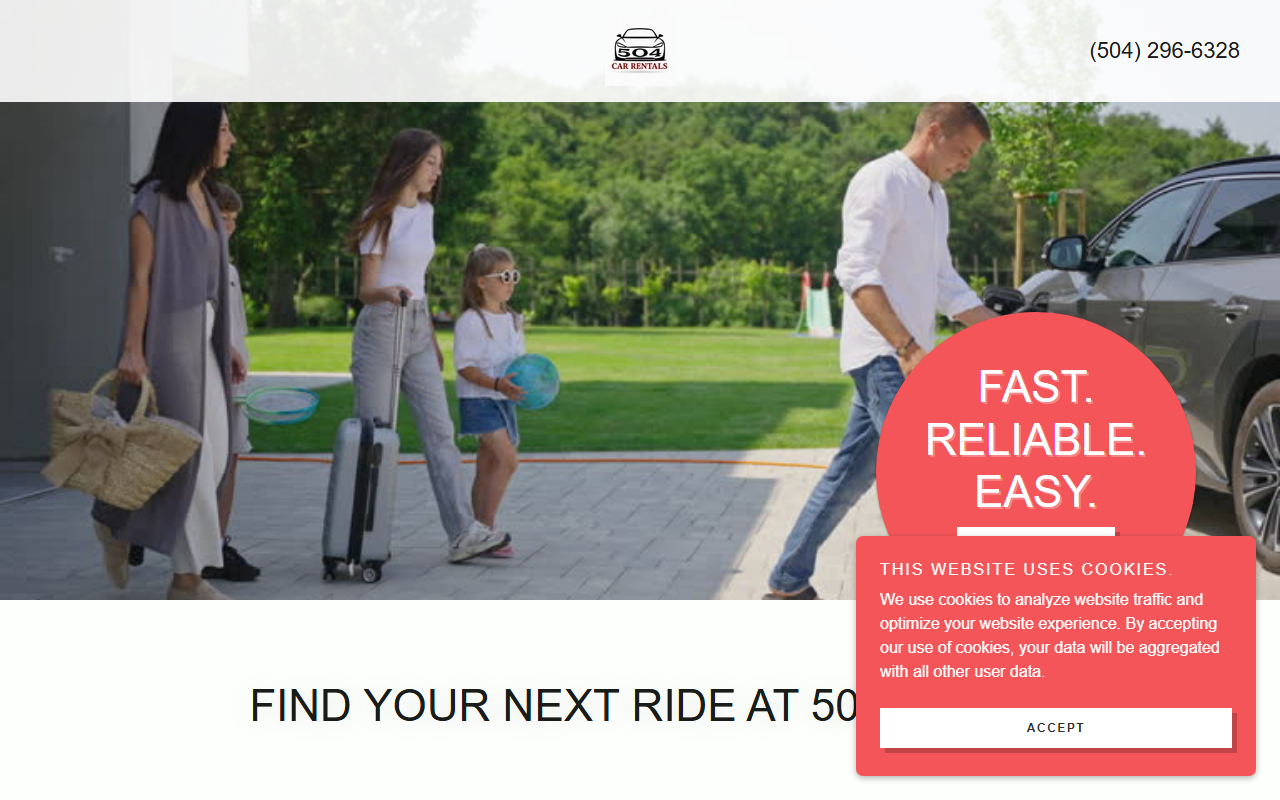 504carrentals.com screenshot