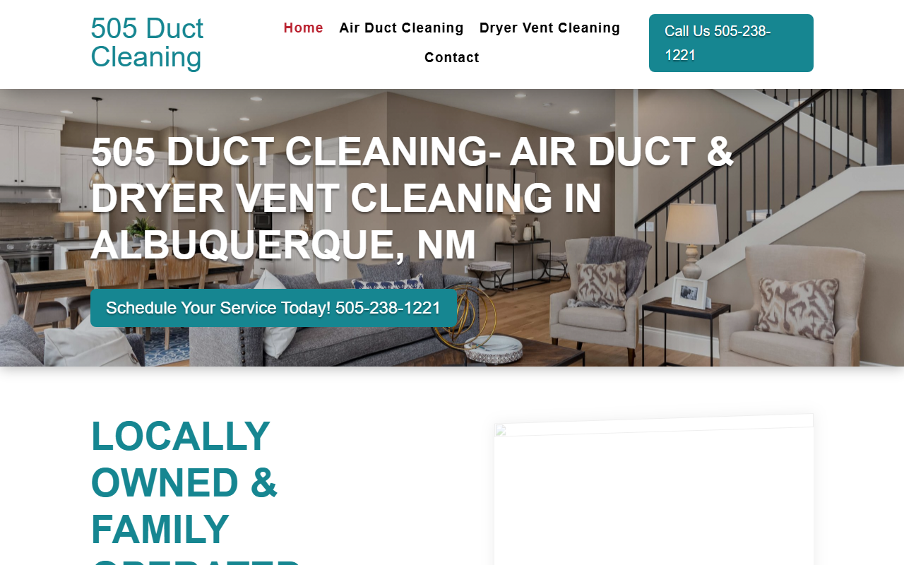 505ductcleaning.com screenshot