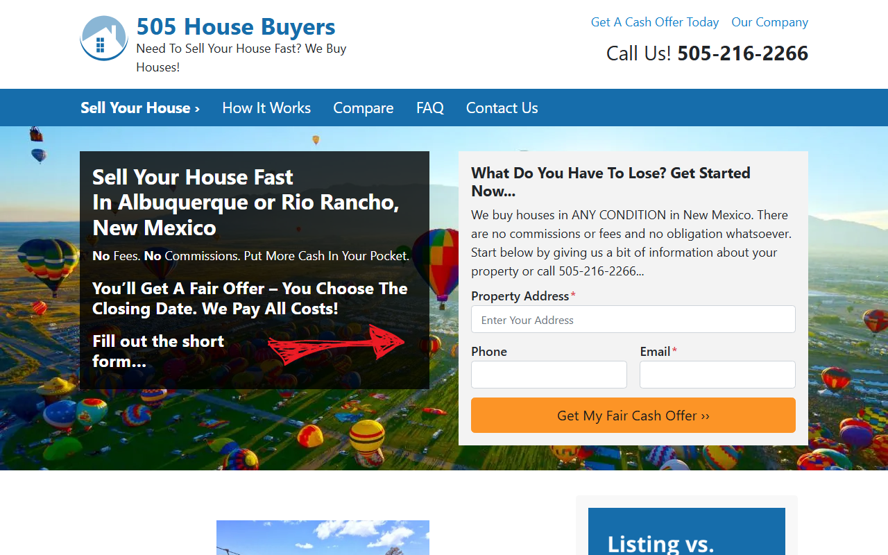 505housebuyers.com screenshot