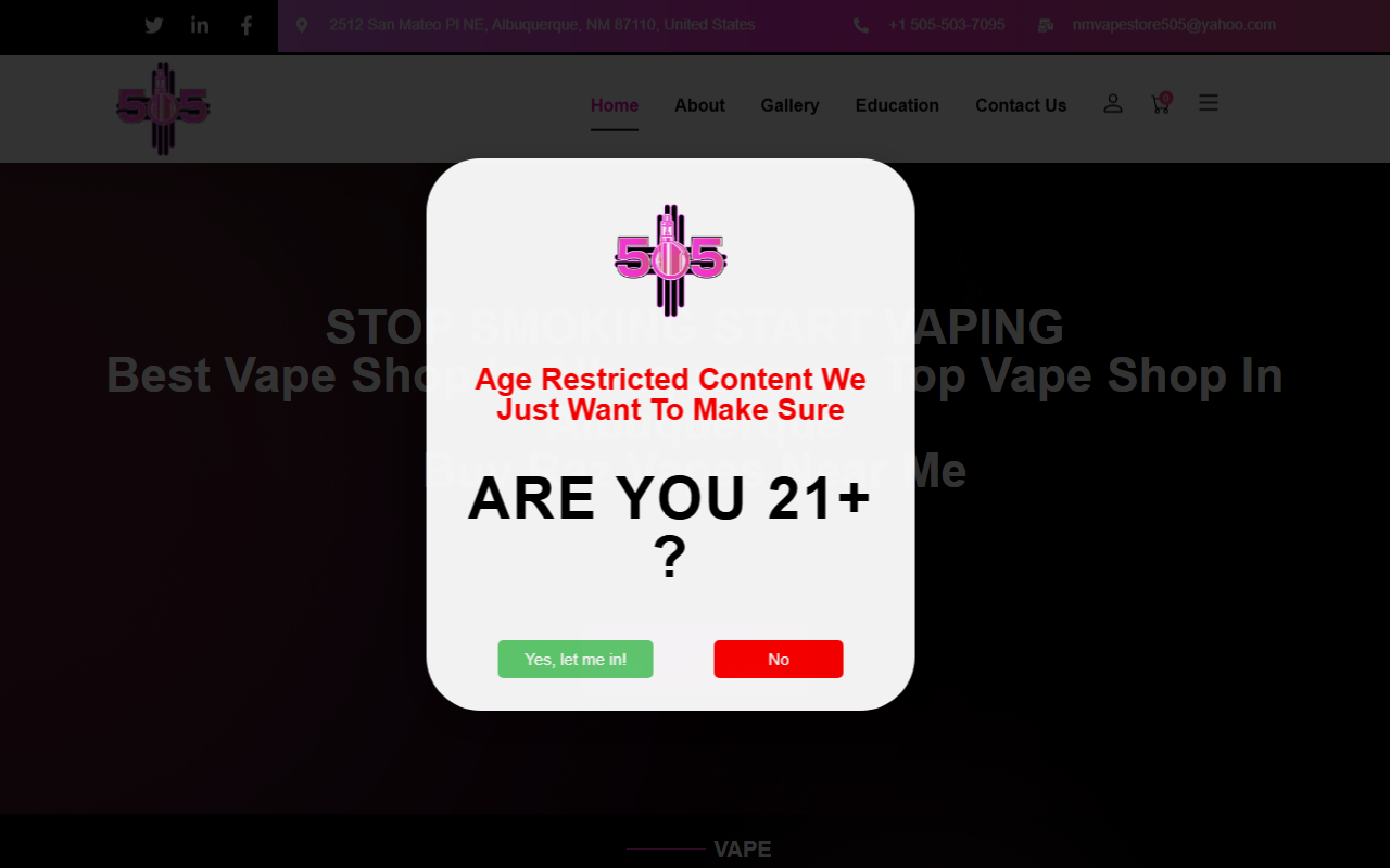 505vapeworld.com screenshot