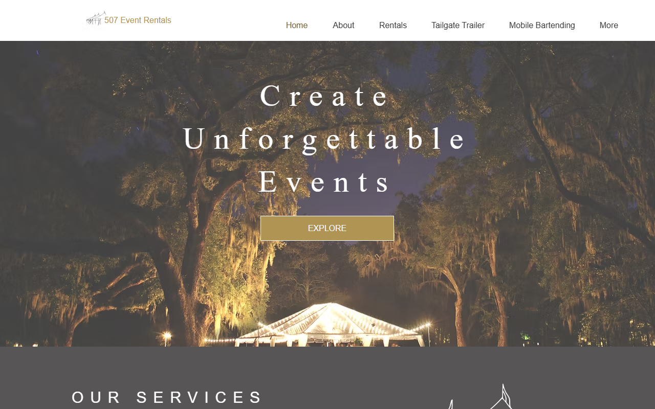 507eventrentals.com screenshot