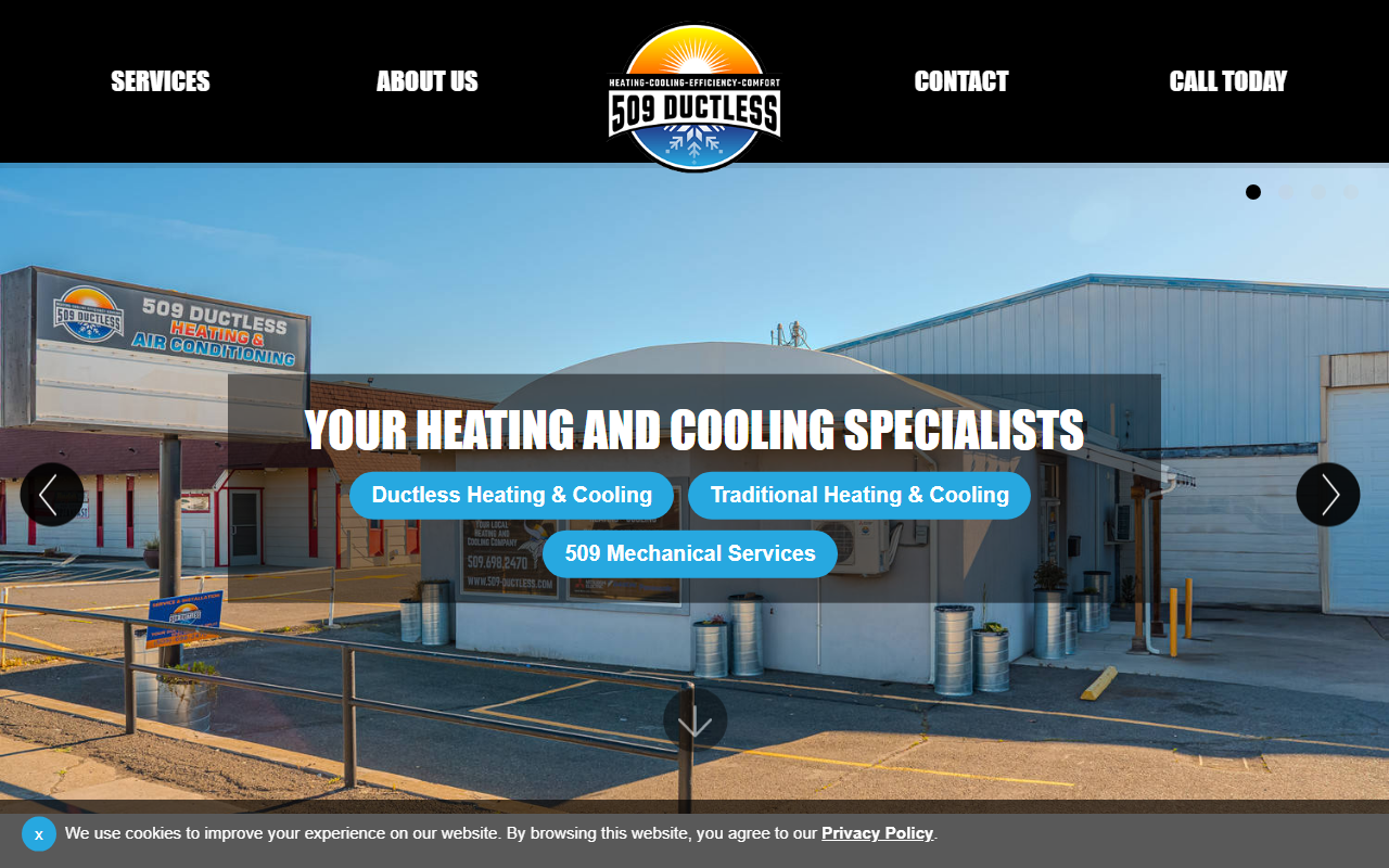 509-ductless.com screenshot