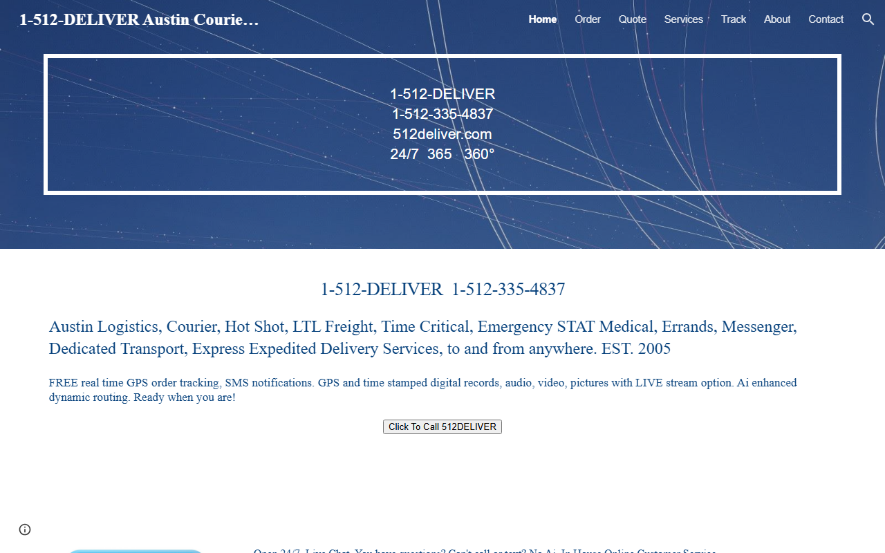 512-courier.com screenshot