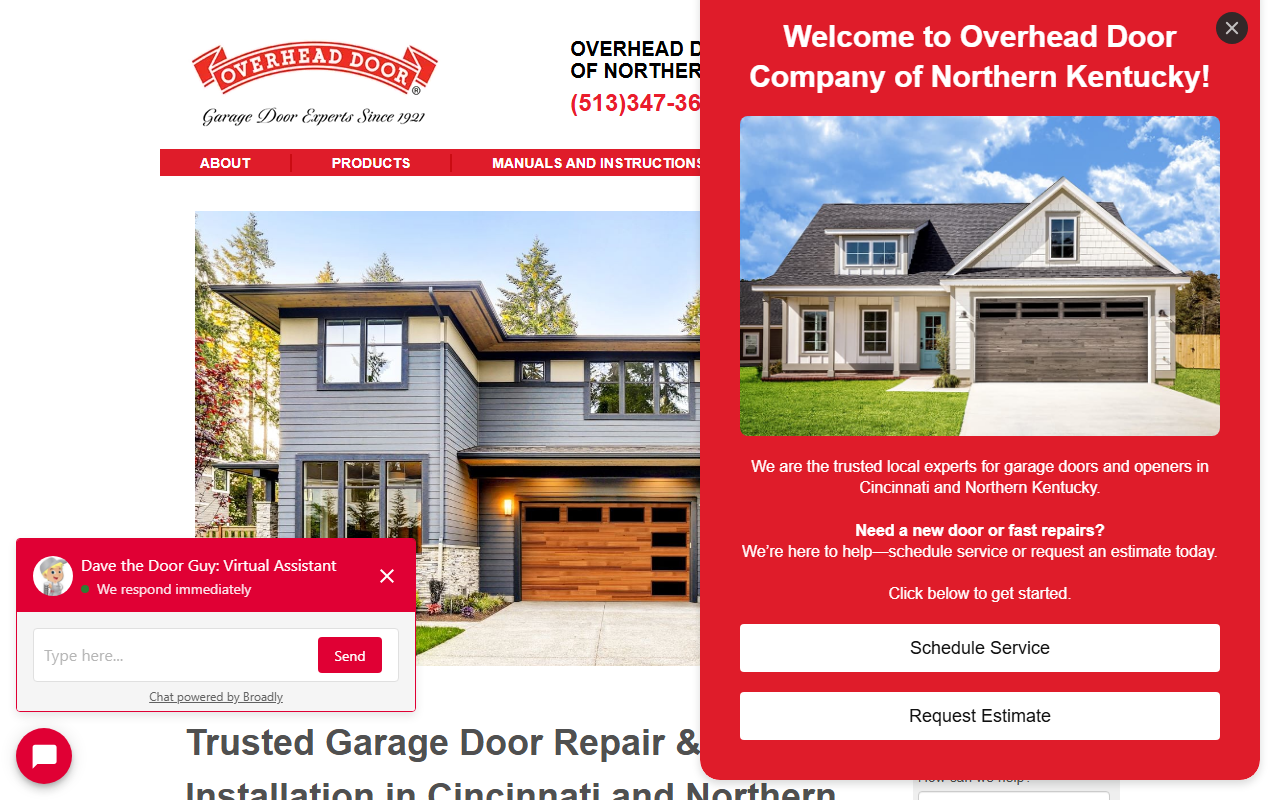 513-347-door.com screenshot