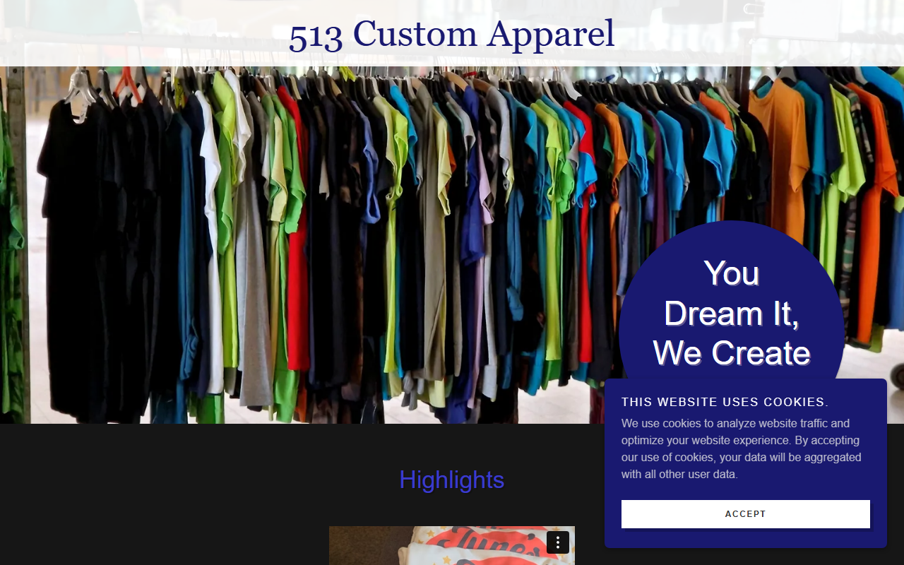 513customapparel.com screenshot