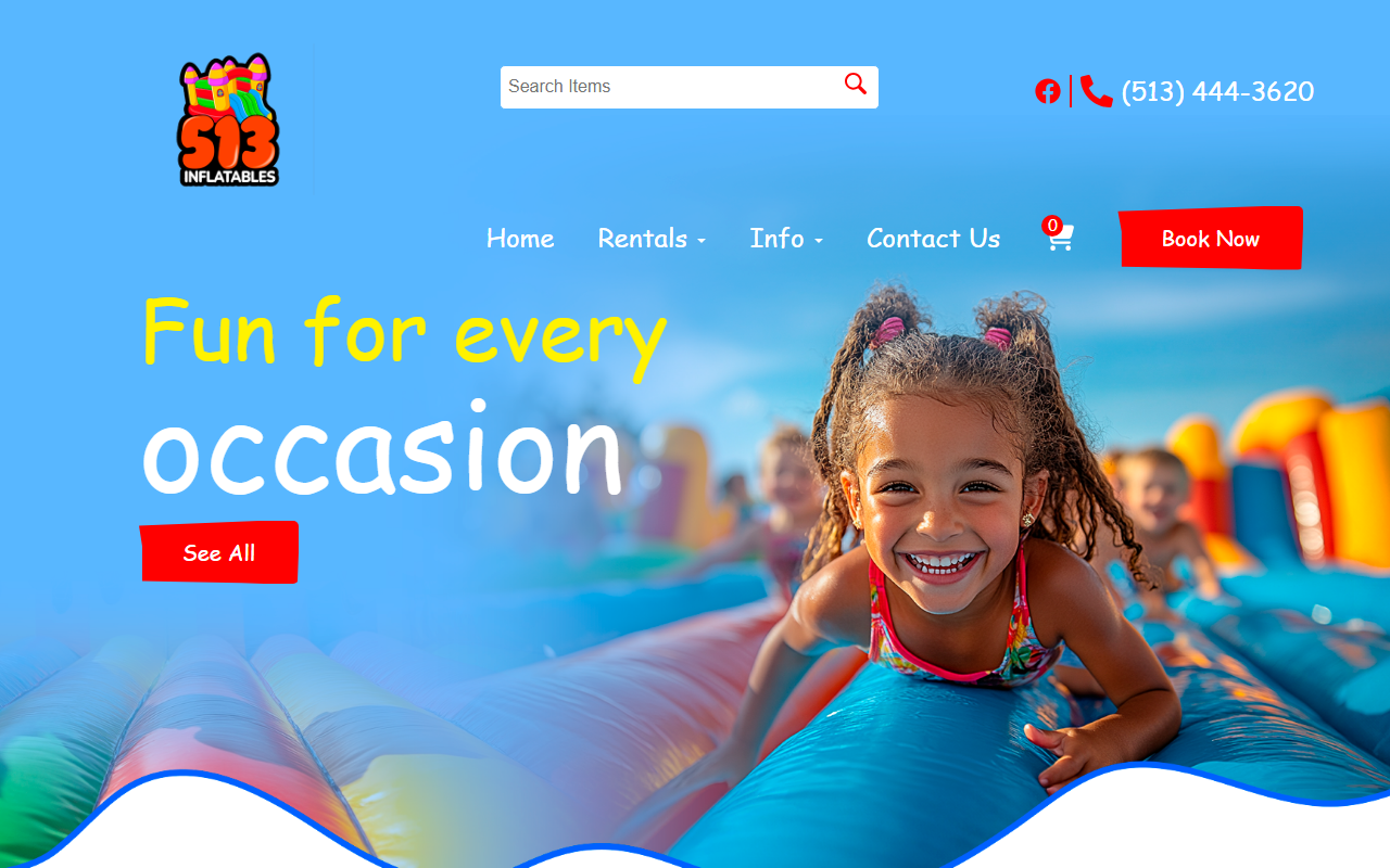 513inflatables.com screenshot