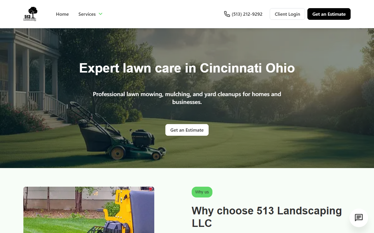 513landscaping.com screenshot