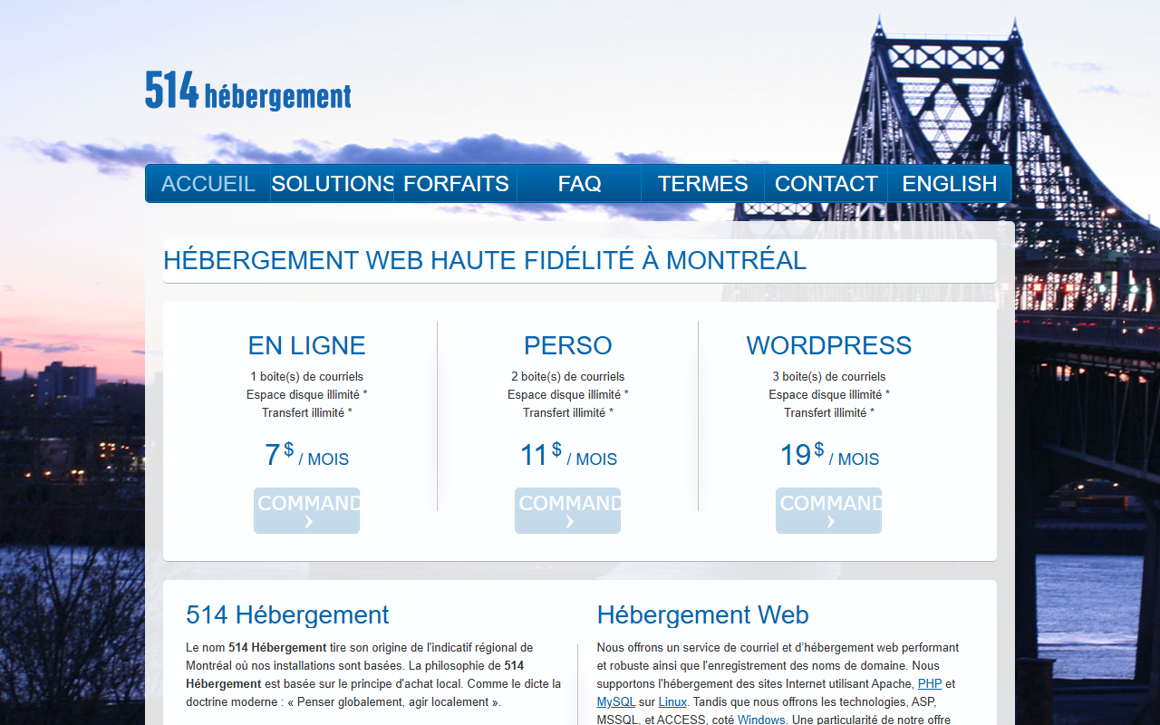 514hebergement.com screenshot