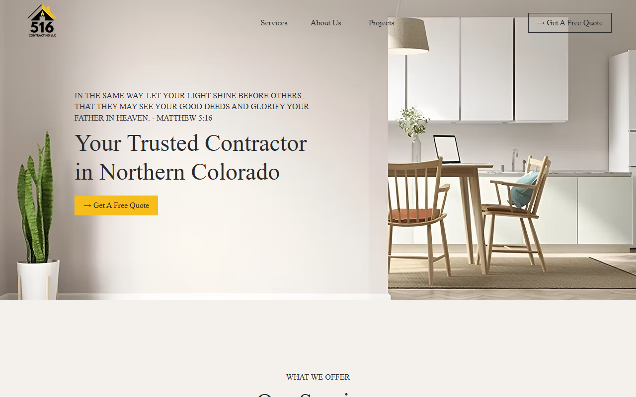 516contracting.com screenshot
