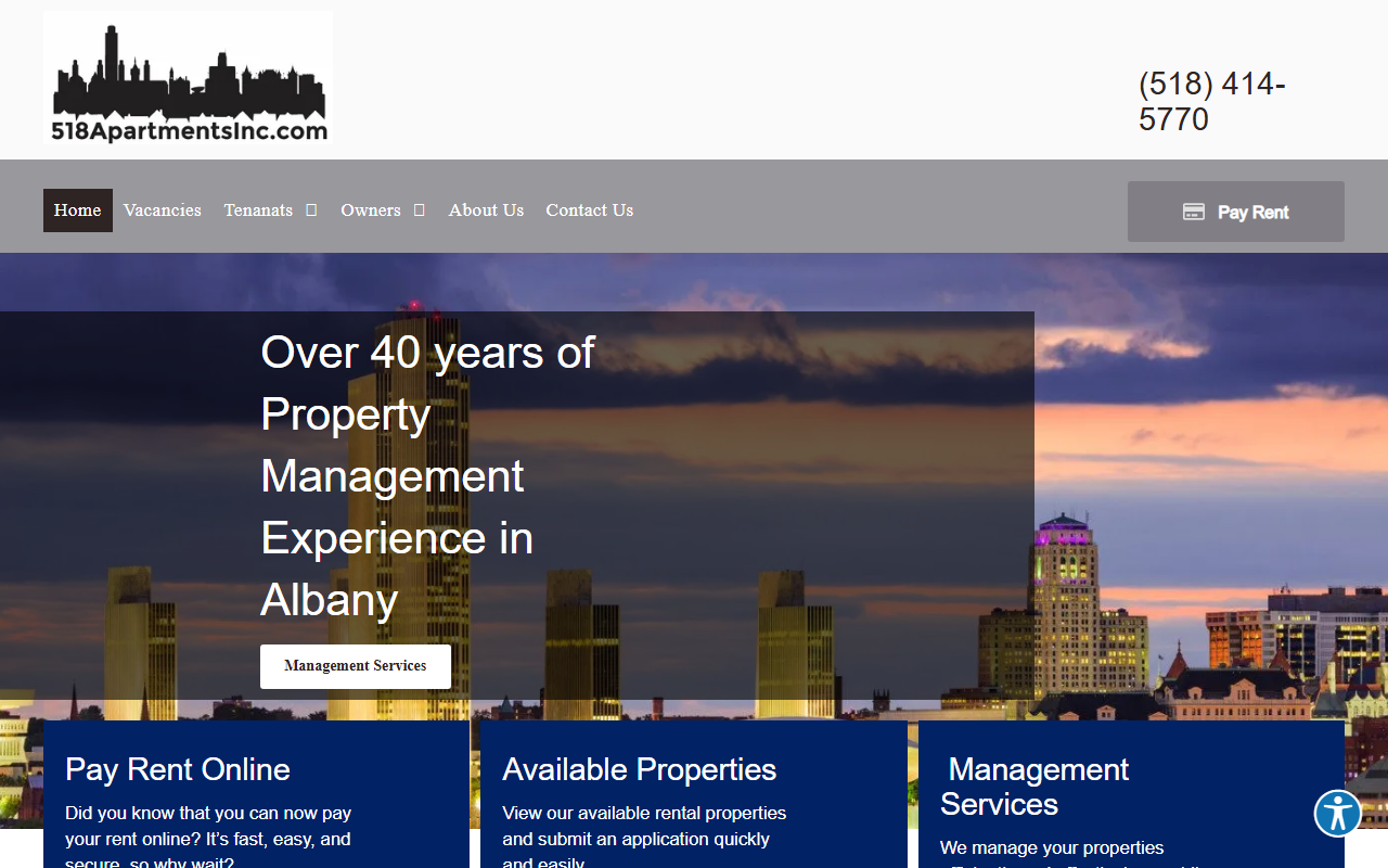 518apartmentsinc.com screenshot