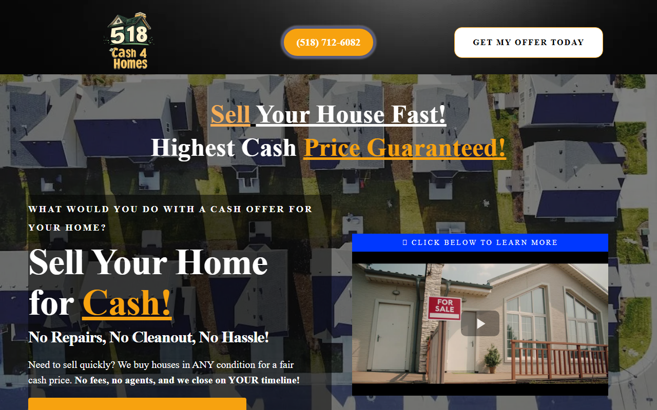 518cash4homes.com screenshot