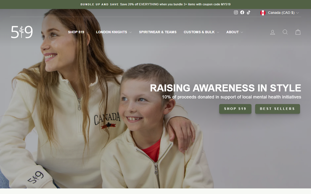 519clothing.com screenshot