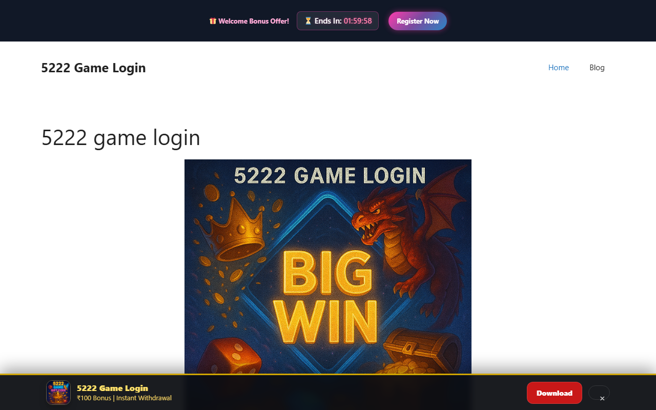 5222gamelogin.com screenshot