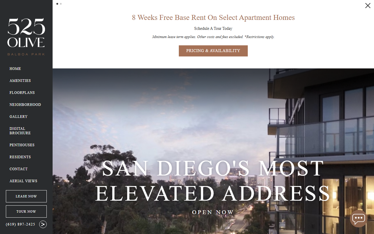 525oliveapts.com screenshot