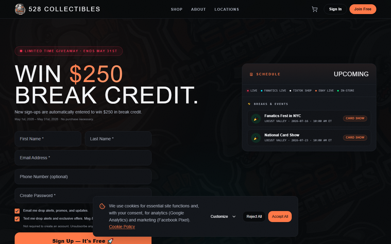 528collectibles.com screenshot