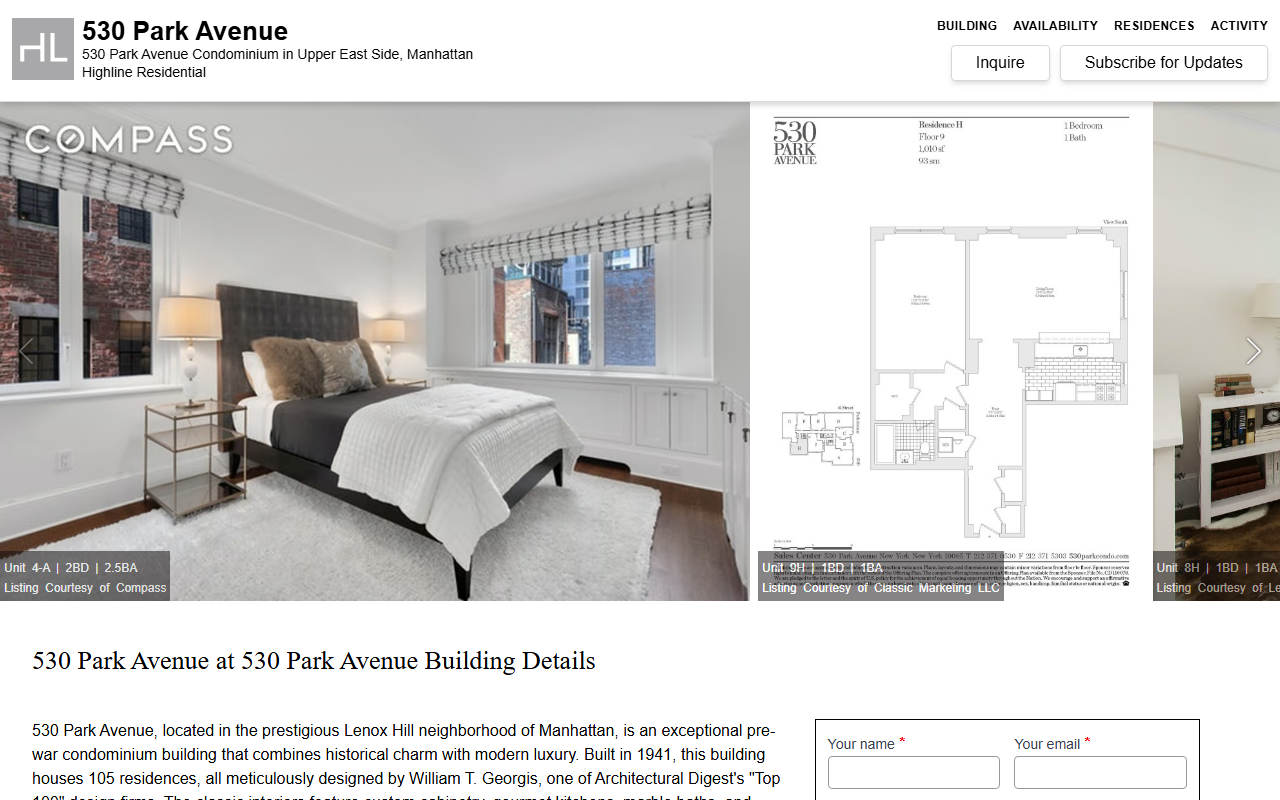 530parknyc.com screenshot