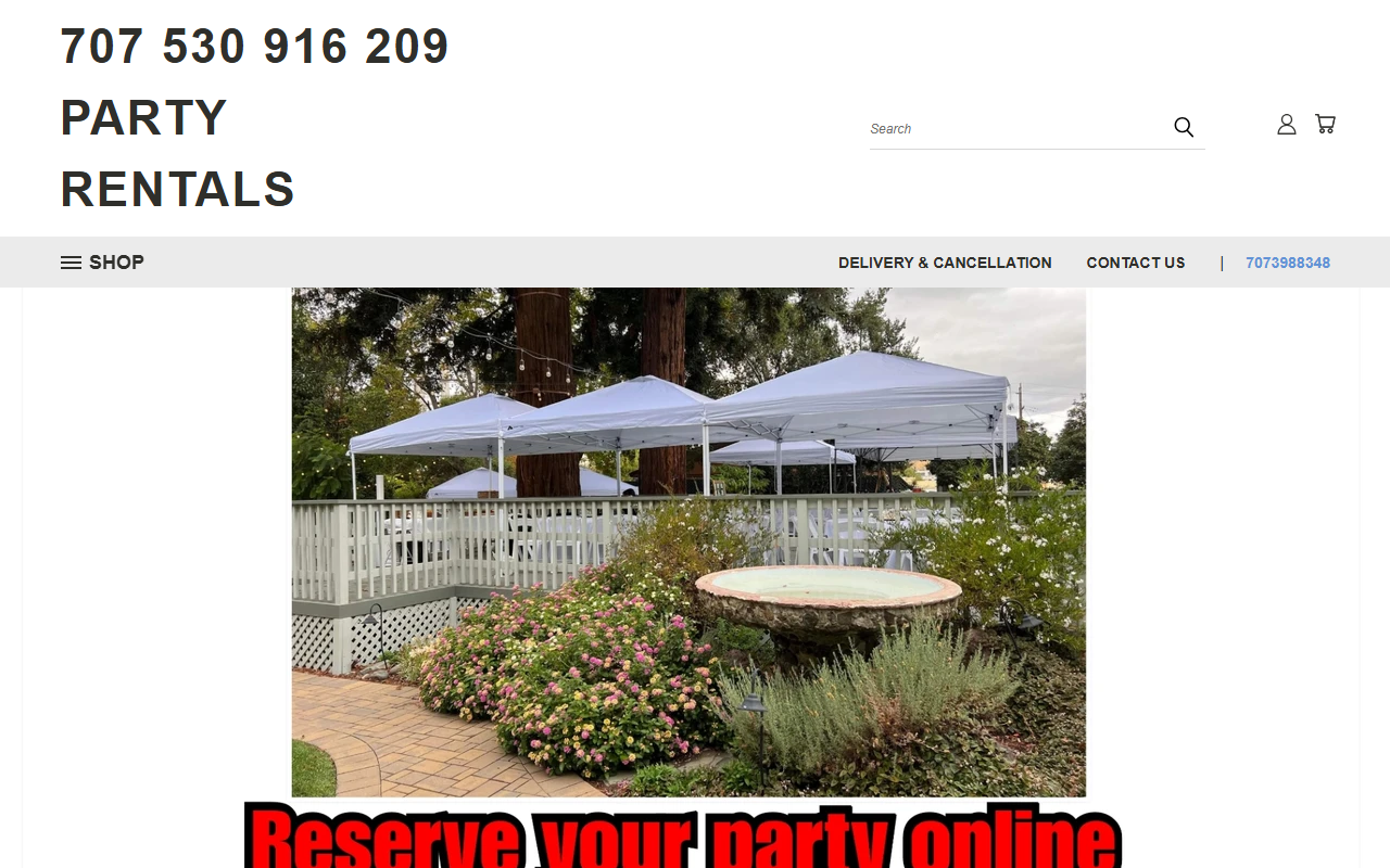530partyrentals.com screenshot