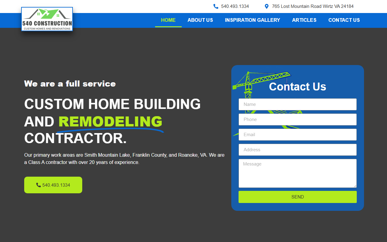 540construction.com screenshot