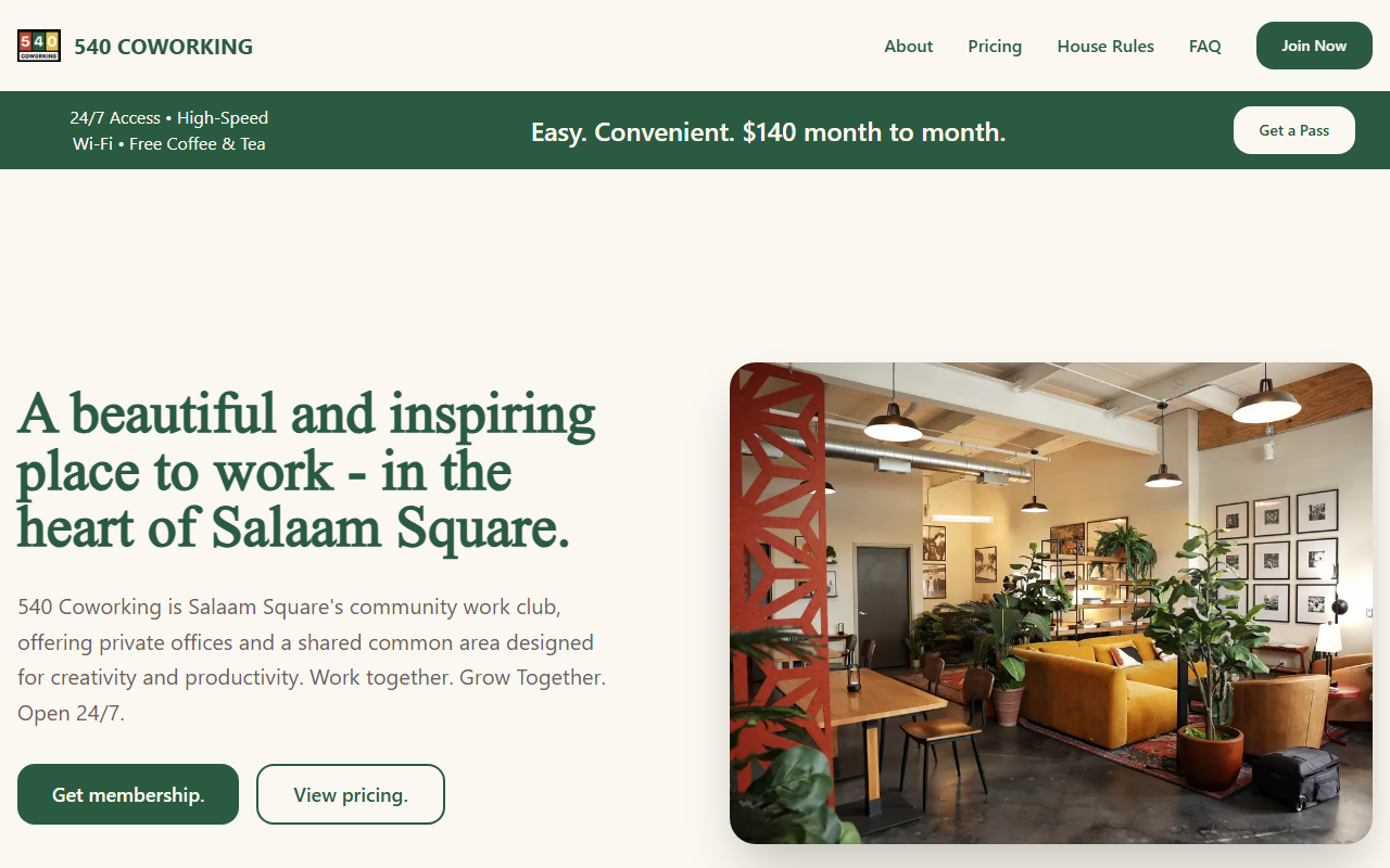 540coworking.com screenshot