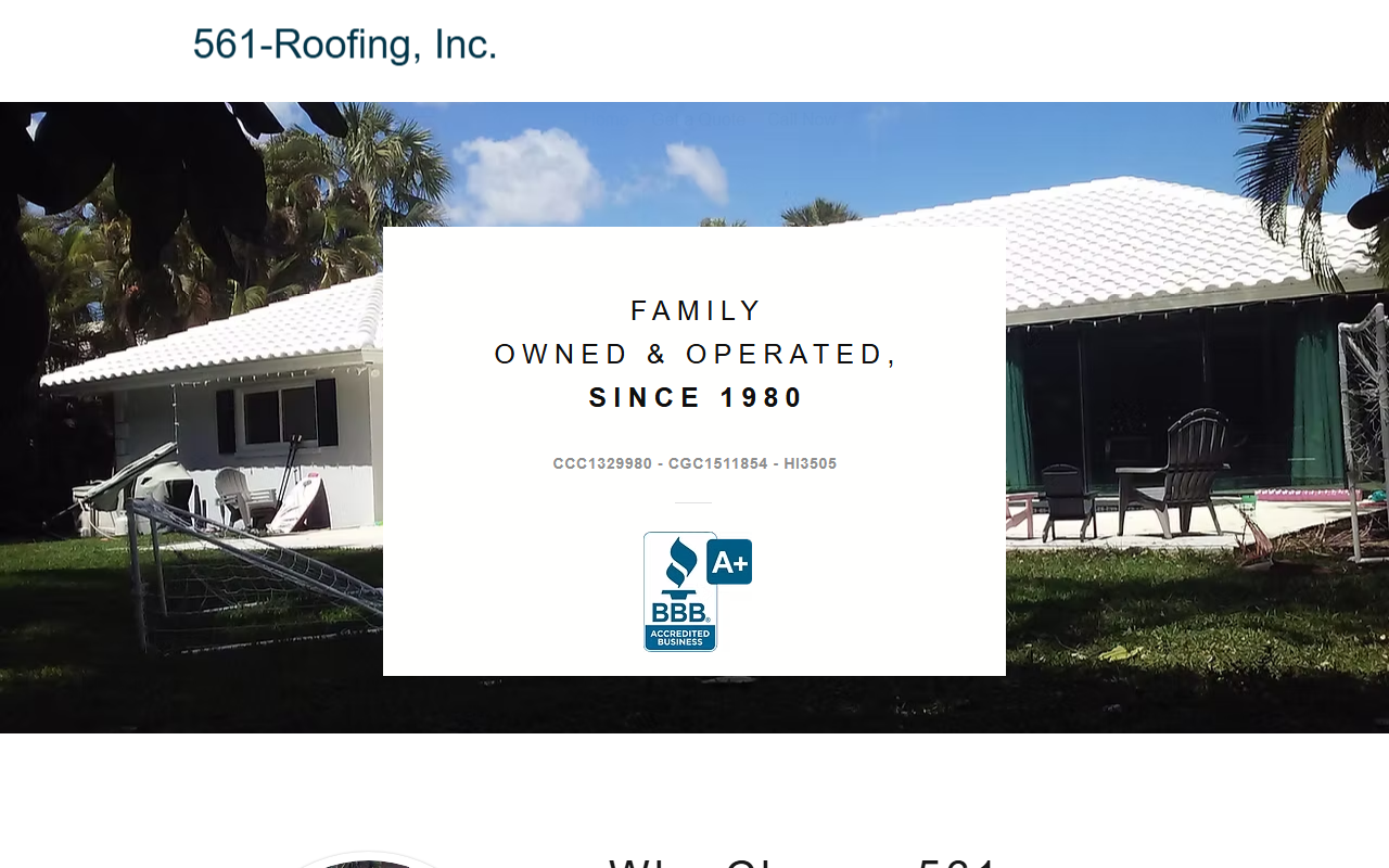 561-roofing.com screenshot