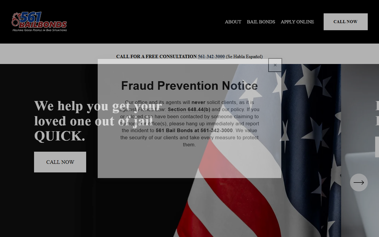 561bailbonds.com screenshot
