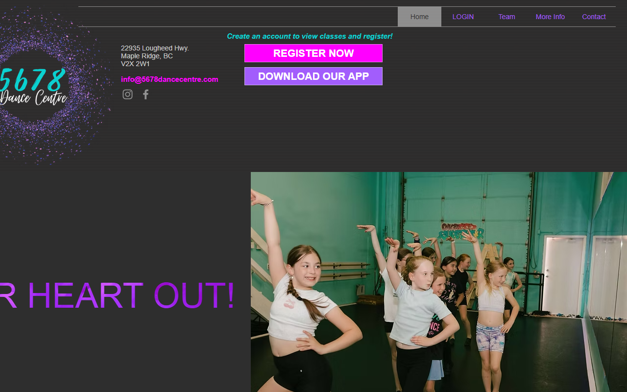 5678dancecentre.com screenshot