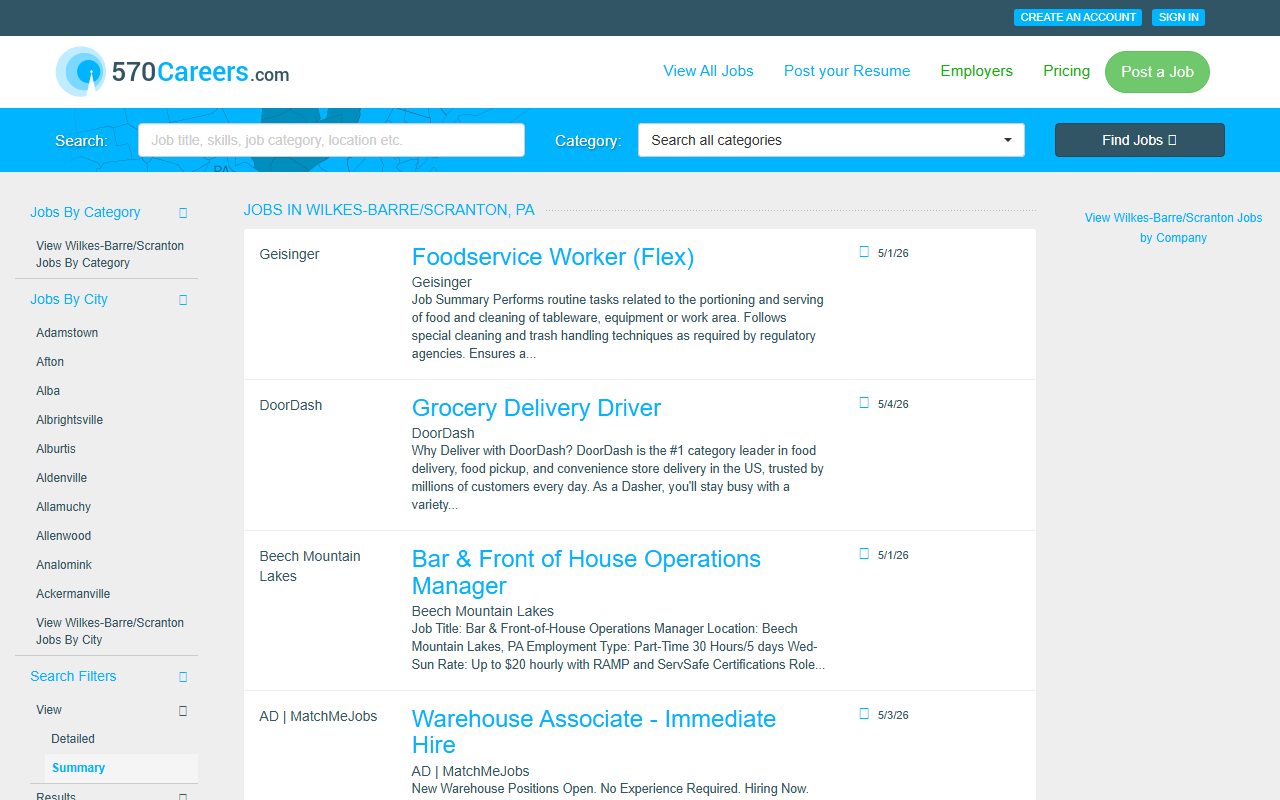 570careers.com screenshot