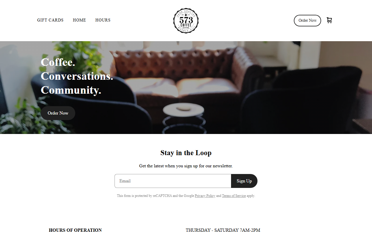 573coffeehouse.com screenshot