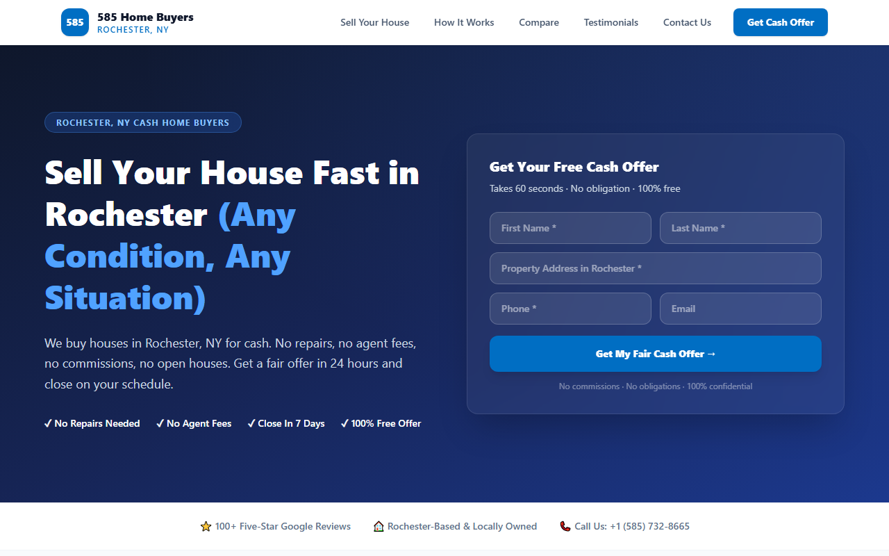 585homebuyers.com screenshot