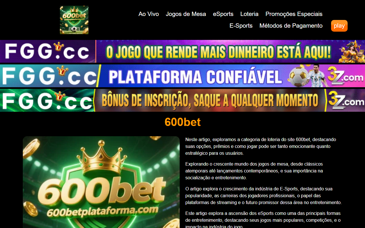 600betplataforma.com screenshot