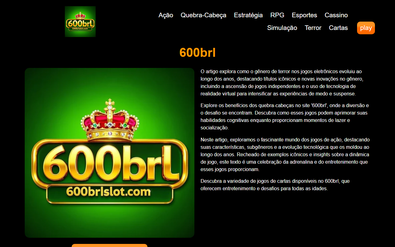 600brlslot.com screenshot