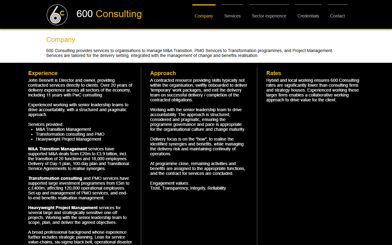 600consulting.com screenshot