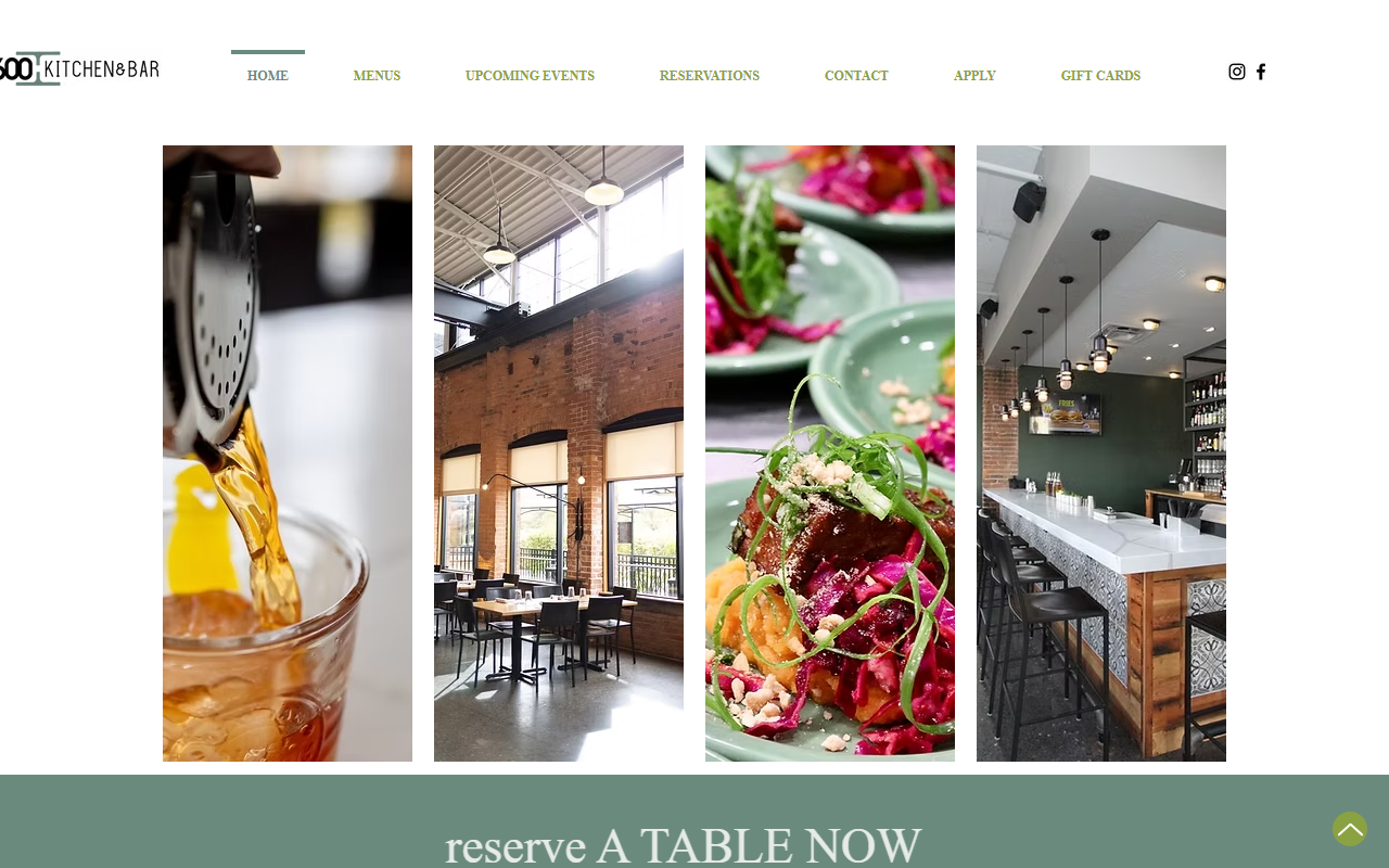 600kitchenandbar.com screenshot