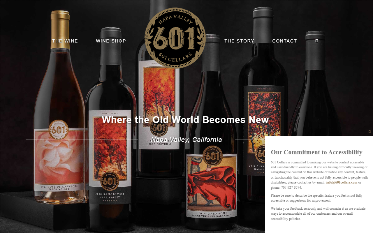 601cellars.com screenshot