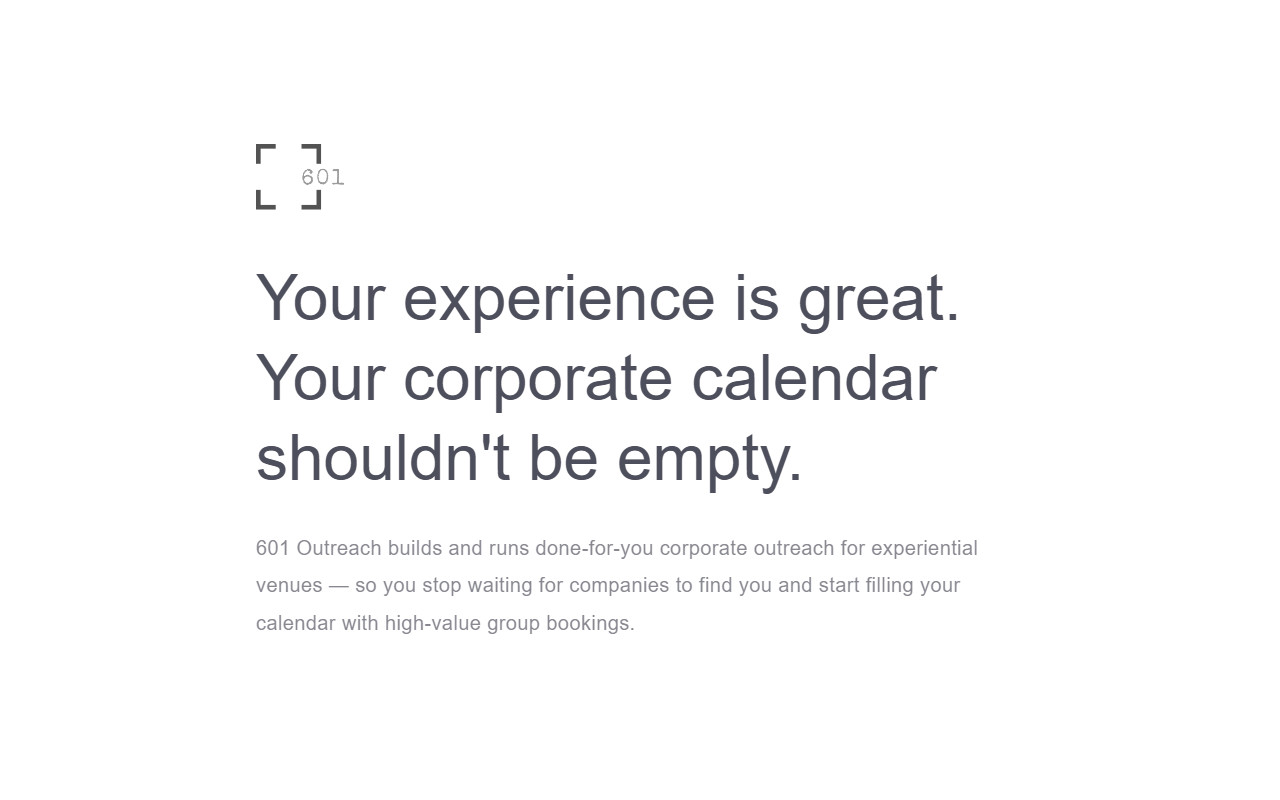 601outreach.com screenshot