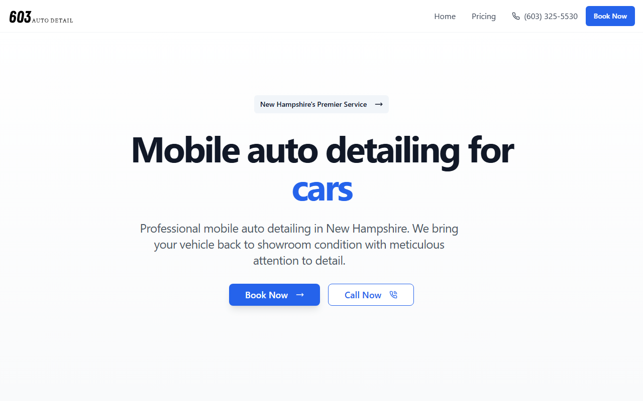 603autodetail.com screenshot