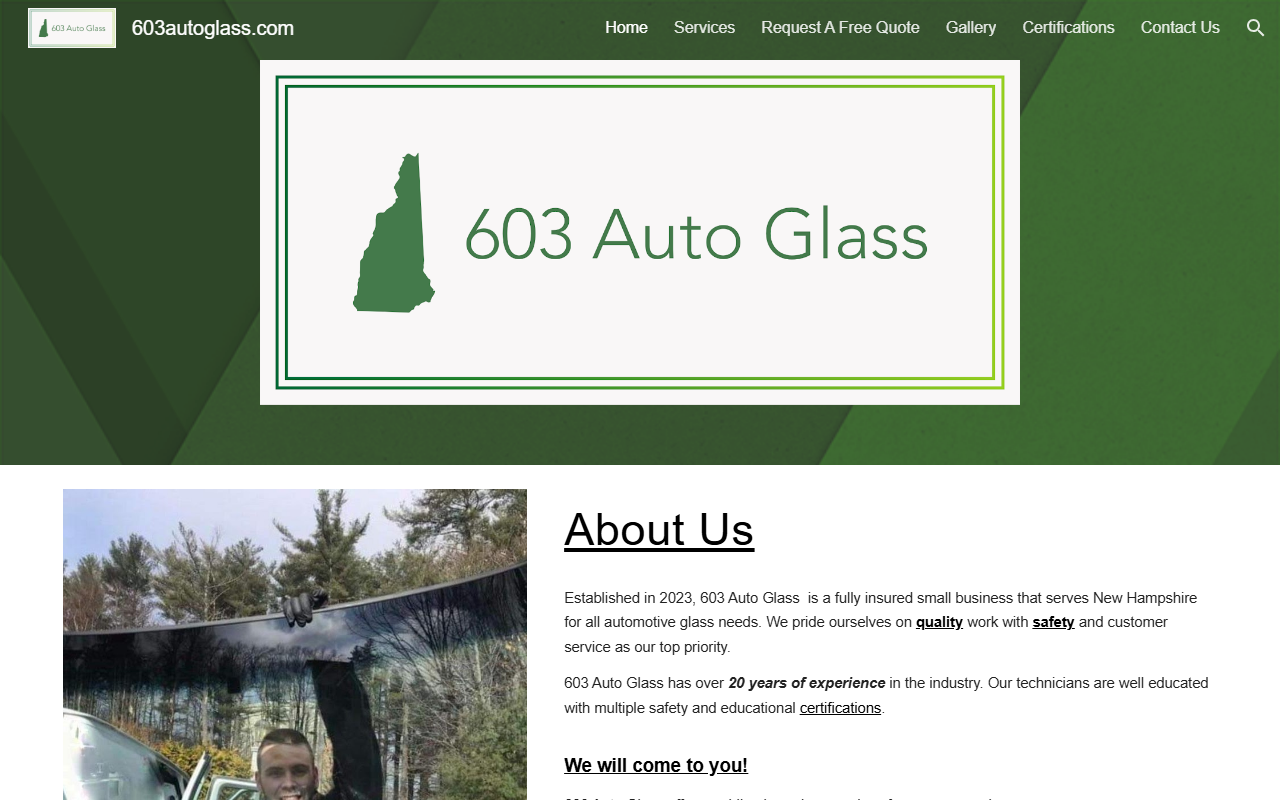 603autoglass.com screenshot